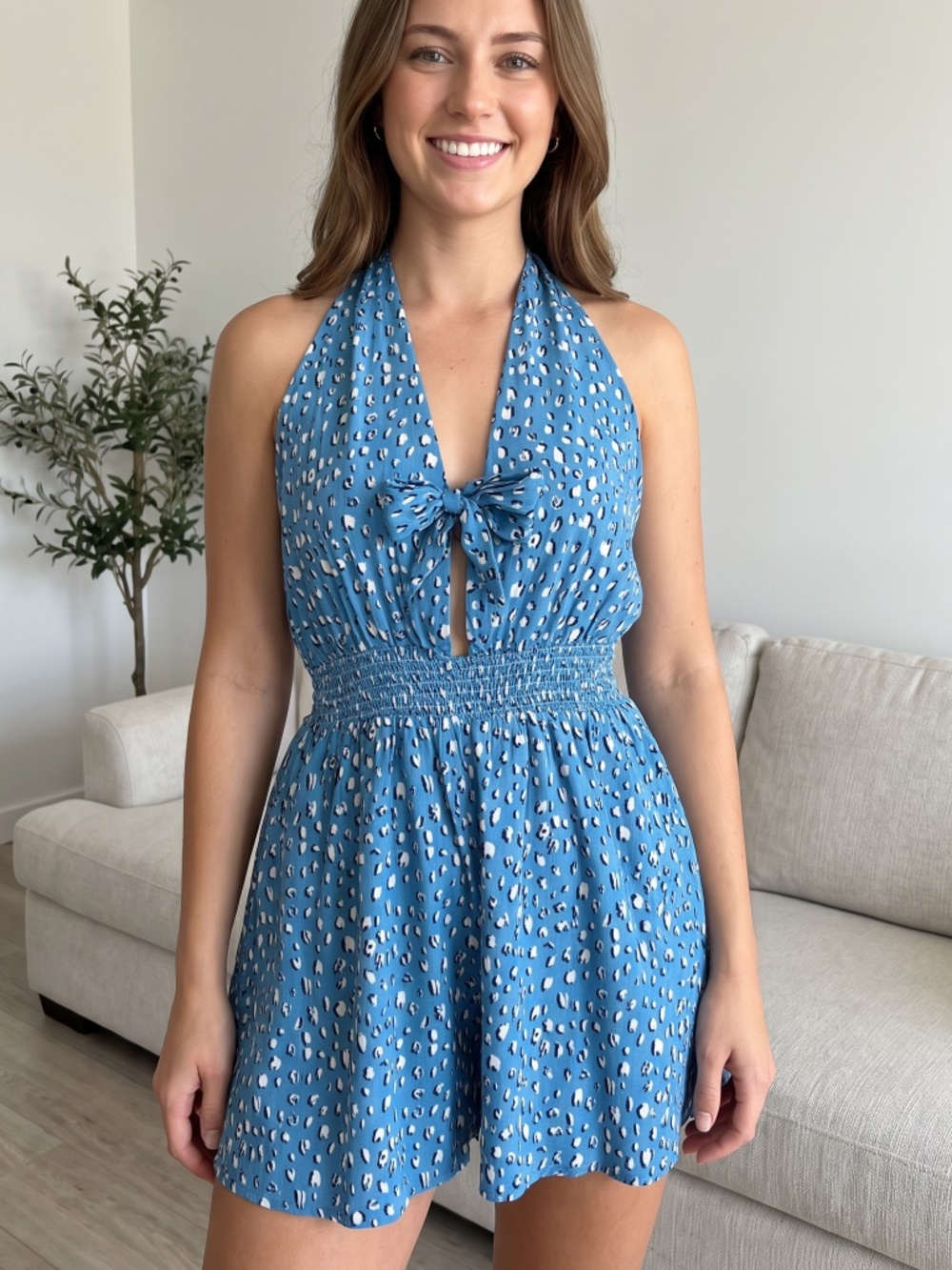 Romper Halter Animal Print